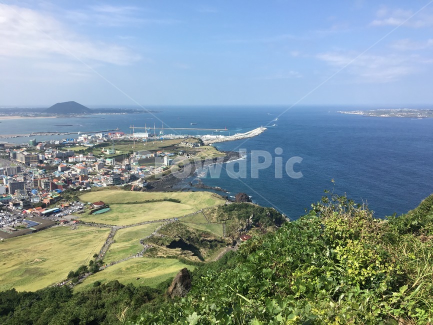 하늘,배경,푸른하늘,바탕화면,자연,풍경,성산일출봉,바다,제주도