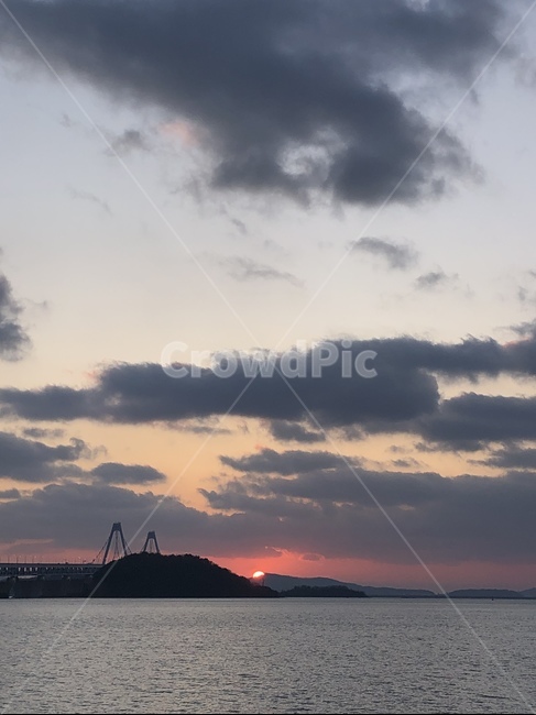 인천,일몰,바다,대교,자연,sunset,nature