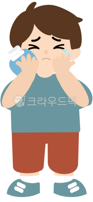 아픈아이,다친아이,아이찜질,얼음찜질,울고있는아이,눈물흘리는아이,아이일러스트,어린이안전,찜질팩,아픈장면,유아건강,아이통증,아이얼굴찜질,어린이보건,치통,치아,냉찜질