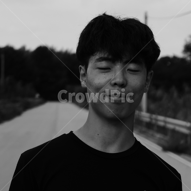 미소,사람,흑백,체념,블랙