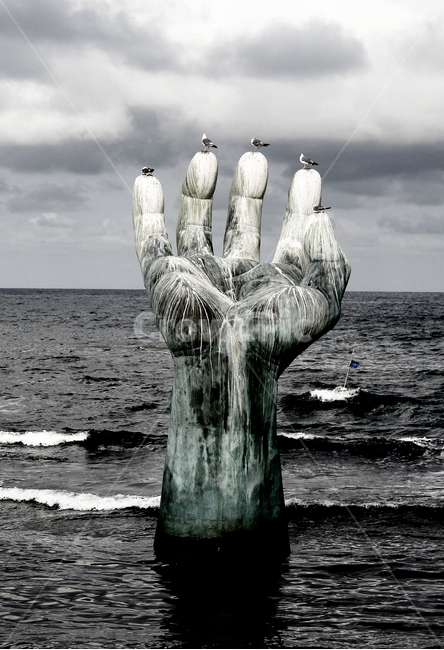 호미곳,바다,용솟음,투지,손,의지,강함,조각상,동상,석상,조형물,statue,bronze statue,stone statue,흑백,모노톤,monochrome,black and white