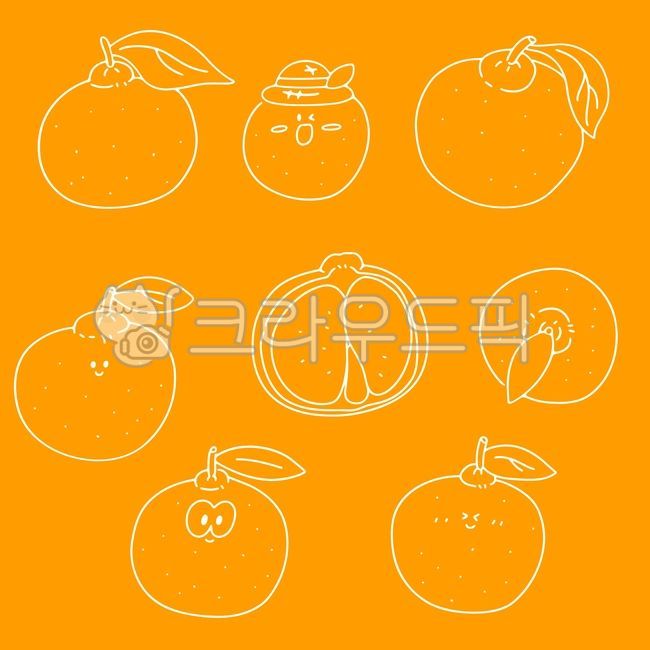 귤, 오렌지, 한라봉, 라인, 낙서, 사진,이미지,일러스트,캘리그라피 - ararion작가