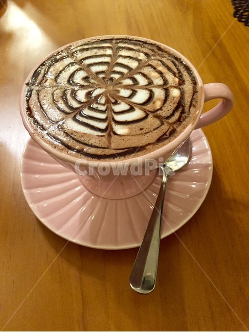 커피,라떼,아트,커피잔,카페