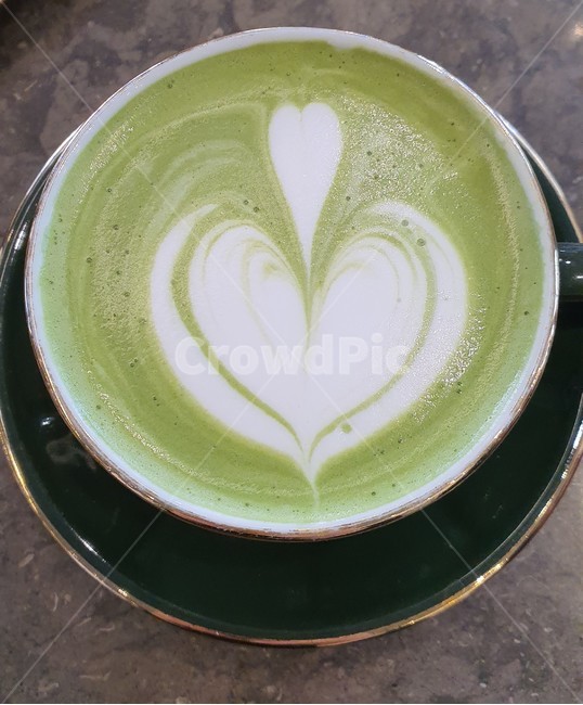 rest,green,latte art,hot,latteart,drink,greencolor,greentealatte,warm,cafe,dessert,greentea,beverage,Green Tea Latte,Green tea flavor,cup