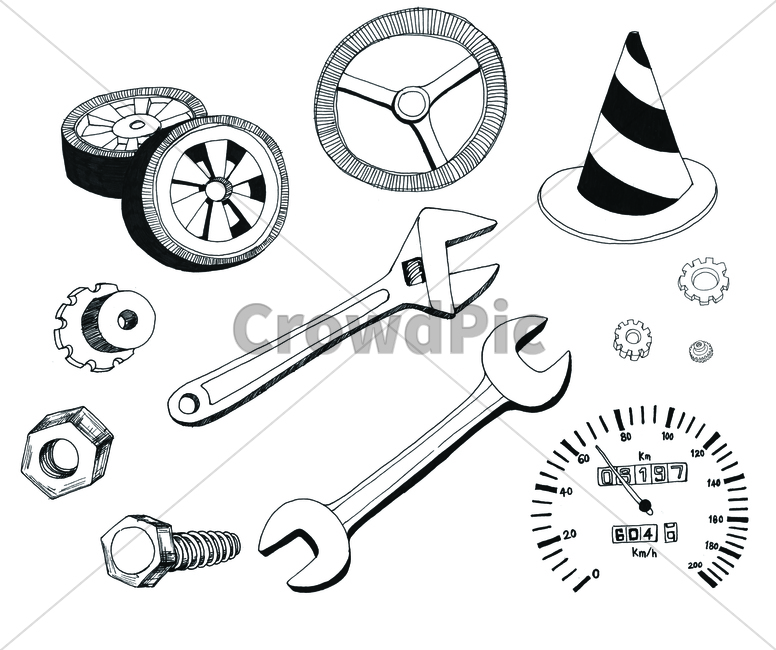 손그림,handdrawing,팬그림,팬라인,pen,계기판,gauge,penline,penpicture,pendrawing,타이어,tire,tyre,나사,screw,볼트,bolt