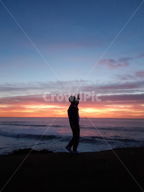 실루엣,황혼,sunset,redsky,바다,dusk