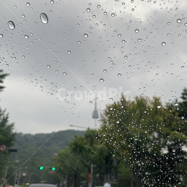 비오는날,물방울,빗방울,남산타워,차창