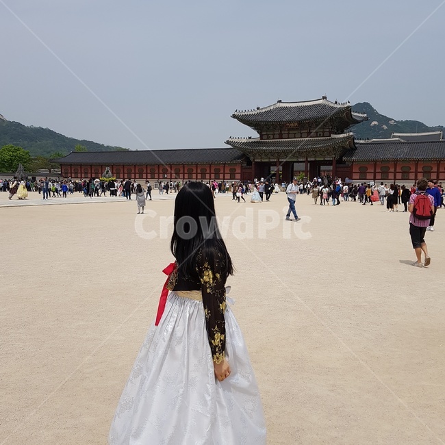 뒷모습,한복,경복궁,한국문화,문화유산방문,인물