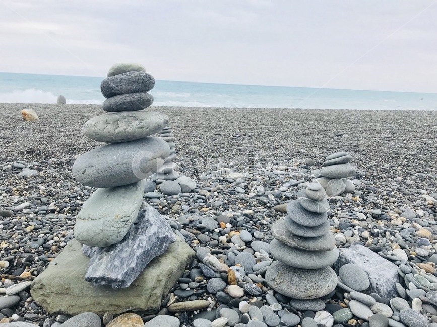 대만,자연,해변,돌,흐림,탑,돌탑