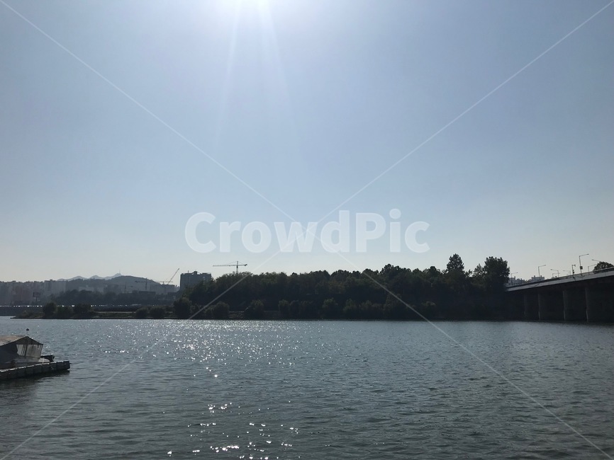 강,한강,낮,구름없는,하늘,자연,풍경,nature,landscape,outdoors,옥외,water,물