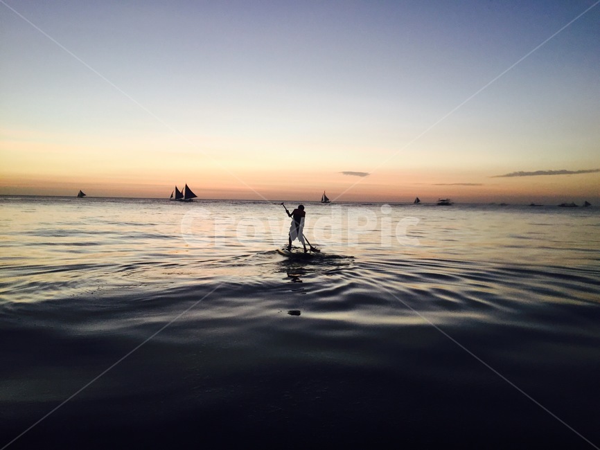소년,boy,해질녘,sunset,수평선,노,바다,해변