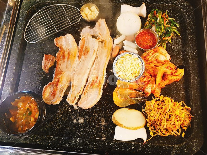 코리안바베큐,삼겹살,한식,요리,고기