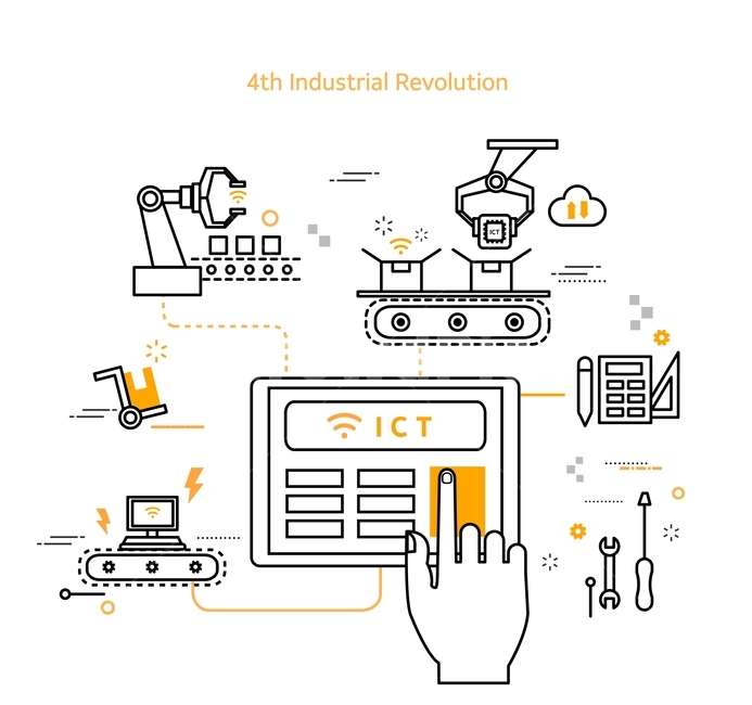 factory,infographic,Line icon,business,machine,4th industry,icon,network,element