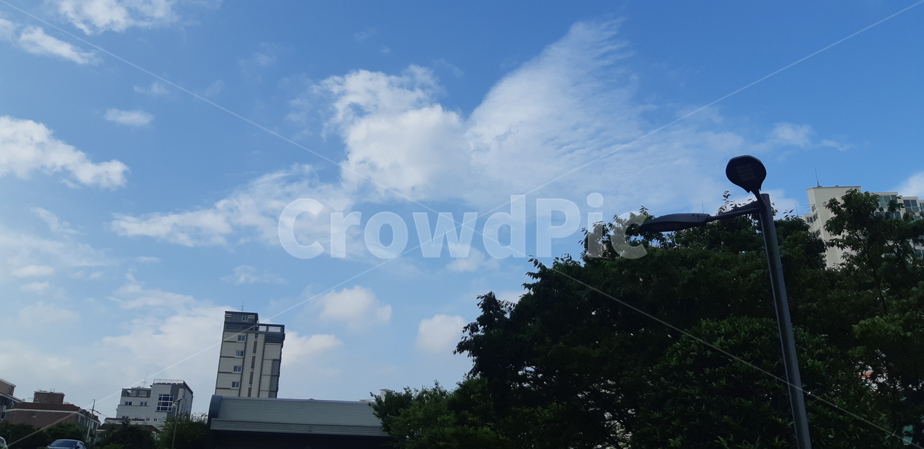 구름,하늘,푸른하늘,도시,맑은하늘,가로등