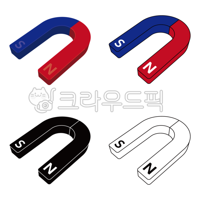 자석,자석일러스트,magnet,막대자석,자철석,마그넷,s극,n극,과학,자력,자기장,자기력,기초과학,말발굽자석