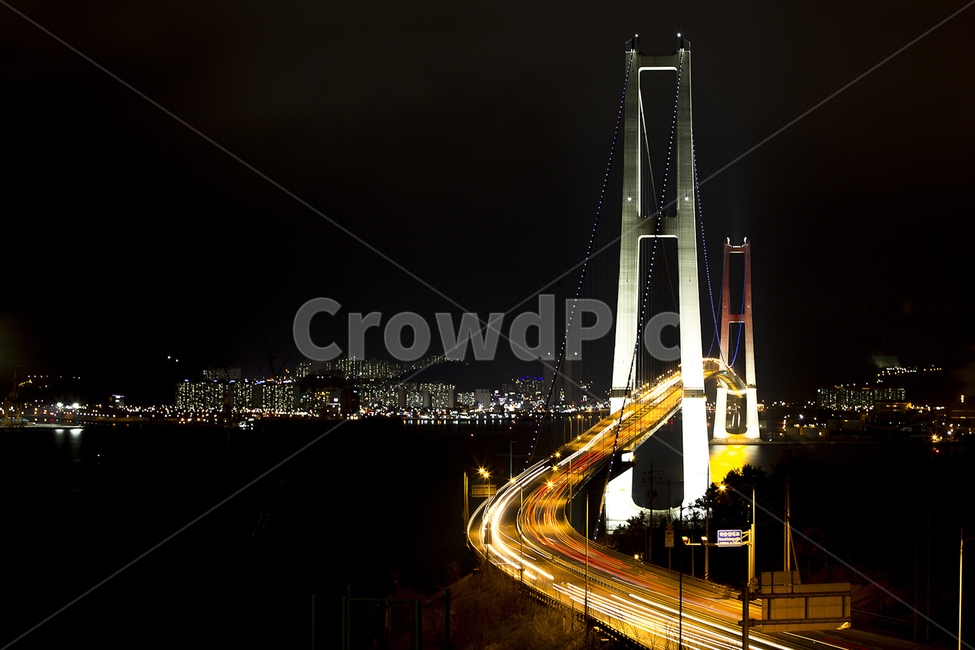 Gwangyang night view,Yi Sunsin Bridge,Bridge night view,night sea,sea night view