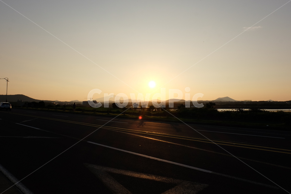 일몰,제주,도로,하늘,노을,sunset
