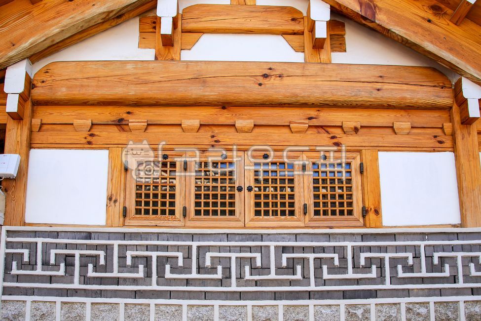 traditional pattern,building,rock,korea,outdoors,Hanok,wood,stonewall,tradition,window frame,wall