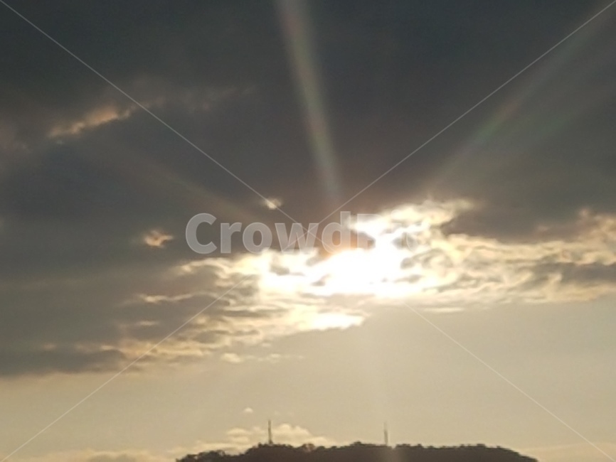 석양,태양,노을,금빛,하늘,구름,노랑,황혼