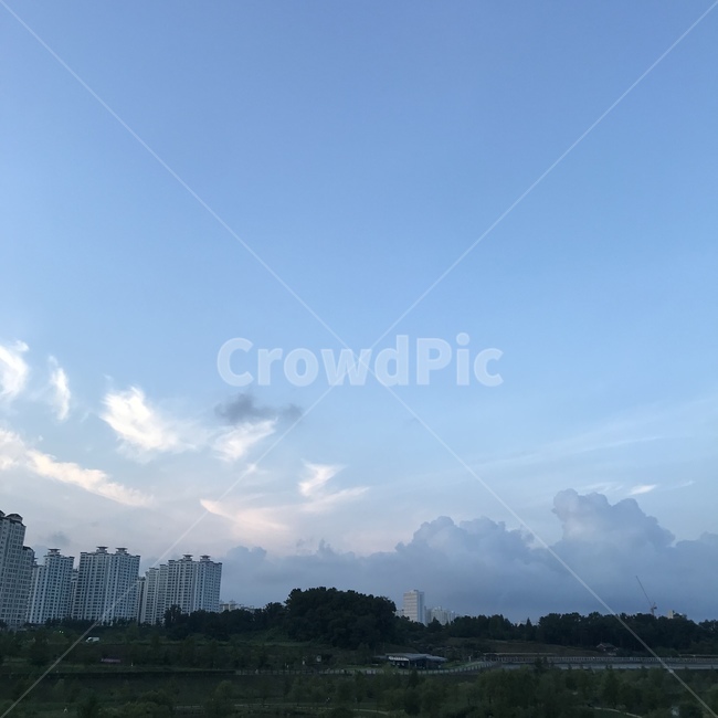 하늘,구름,자연,맑은날씨,풍경,석양,하늘색,여름