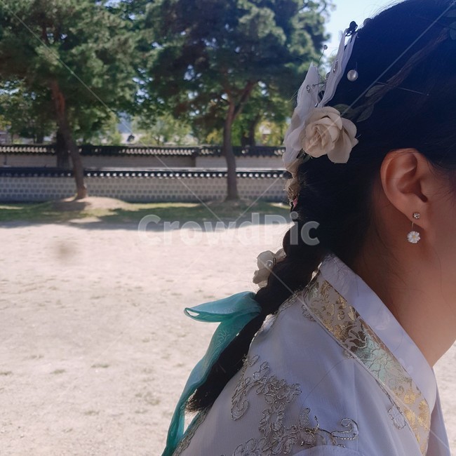 한복,전주,꽃,가을,전통,옛날,신체일부,몸,body