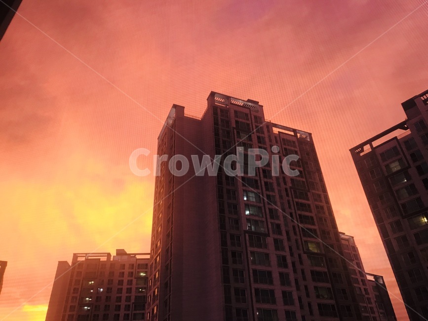building,건물,도시,town,노을,저녁,해질녘