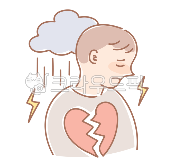 love,mind,Character,mental health,sadness,discouraged,trial,heart,cracked,character,emotion,person,dark clouds,sad,depressed,illustration,man,depression,Frustration,farewell