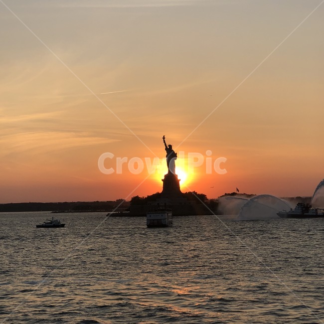 뉴욕,nature,자연,붉은하늘,redsky,sunset,자유의여신상,newyork