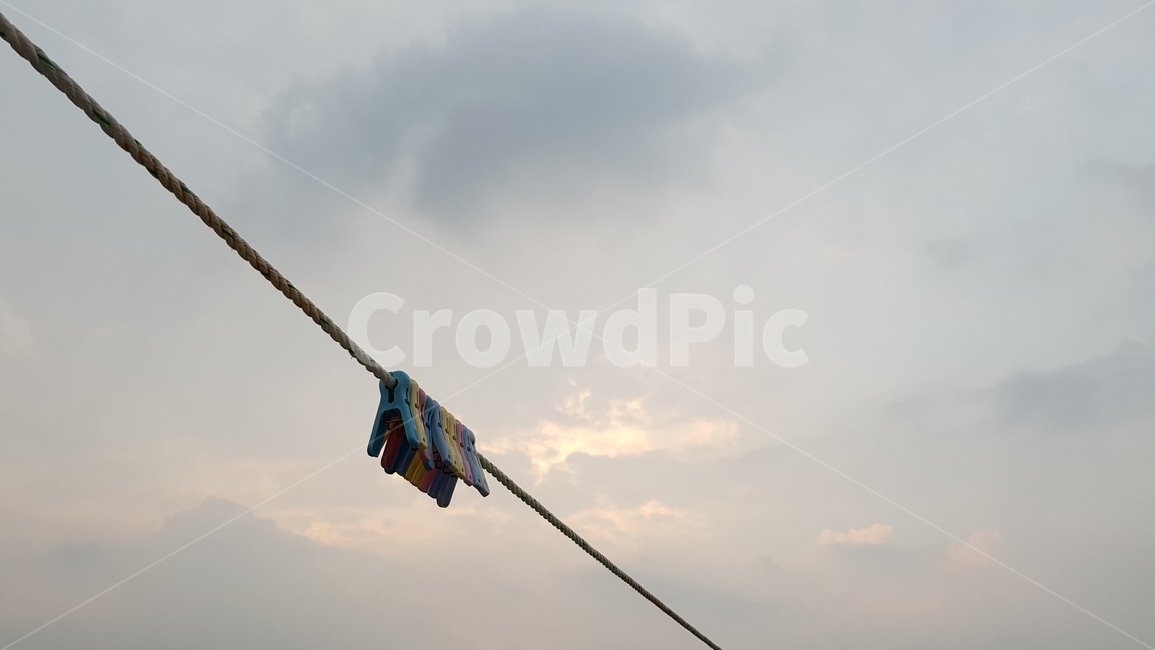 sunset,sky,gray,cloud,clothespin