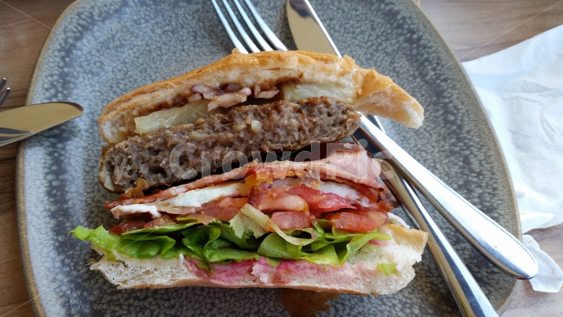 햄버거,햄버거패티,베이컨,햄버거빵,hamburger