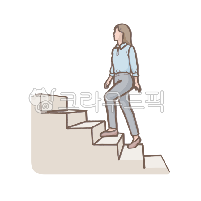 계단,오르다,올라가는,여자,여성,소녀,옆모습,옆,손그림,연필화,연필,일러스트,일러스트레이션