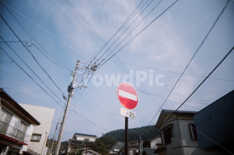 표지판,하늘,sky,sign,전기줄