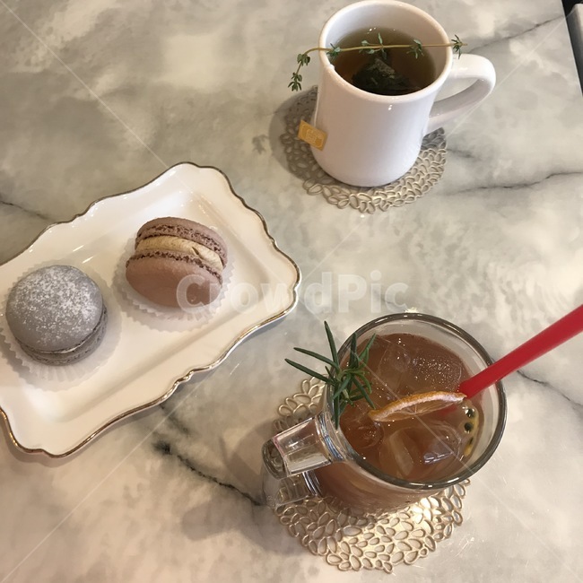 tea,카페,마카롱,아이스티,테이블,table,음료