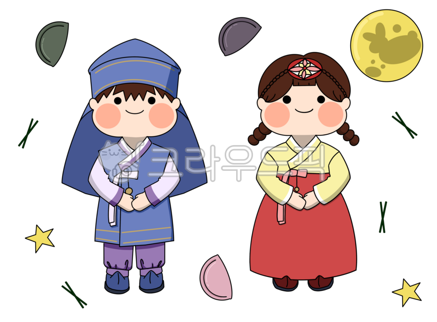 Chuseok,Chuseok illustration,Chuseok drawing,Hanbok,Hanbok illustration,Toddler Hanbok,Songpyeon,Girl,Boy,Rice Cake,Food,Songpyeon illustration,Kindergarten,Daycare,Kindergarten materials,Daycare materials,Daycare environment composition,