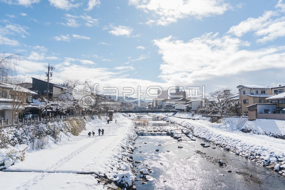 Nagoya,Takayama,Japan,snow scenery,snow,Miyagawa River,Japanese winter