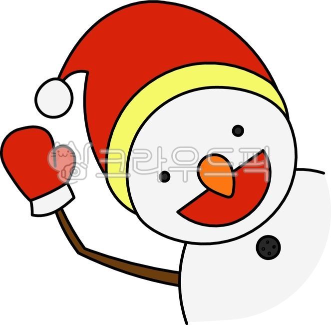 눈사람,겨울,winter,산타모자,빨간장갑,season,일러스트,눈사람얼굴,인사,인사하는눈사람,겨울그림