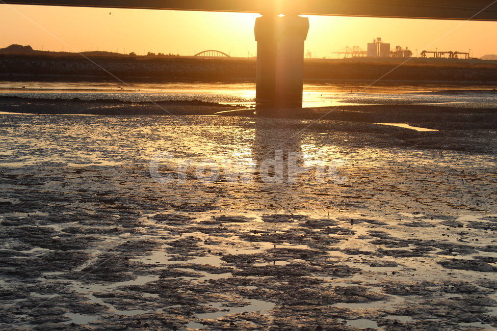 다리,노을,하늘,구름,가로등,대교,갯뻘,그림자,bridge,sunset,sky,cloud,도시,풍경,city,landscape