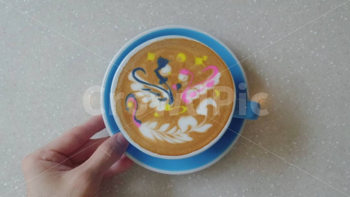 라떼아트,백조,아트,카페라떼,커피,사람,인물,인간,human,person,커피,카페,coffee,cafe