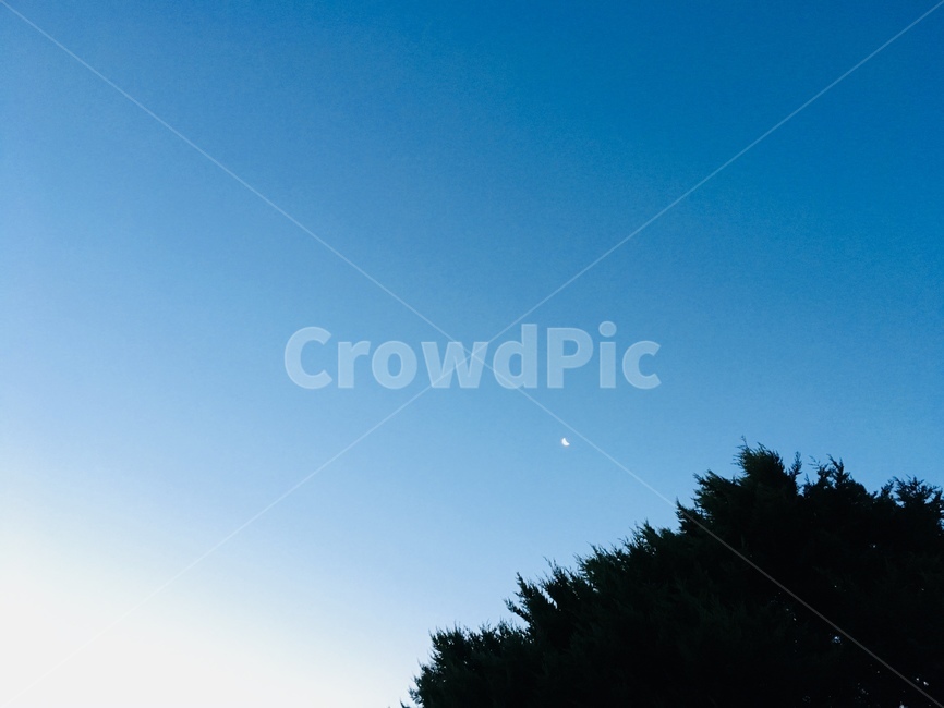 하늘,sky,초승달,달,파랑,blue