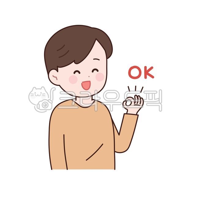 ok, 사인, 제스쳐, 손, 인물, 사진,이미지,일러스트,캘리그라피 - woocat작가