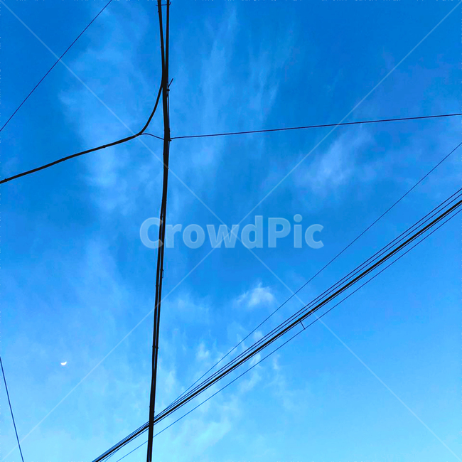 하늘,파란색,하늘색,전기줄,구름,자연,풍경,nature,landscape,utility pole,전신주,cable,케이블
