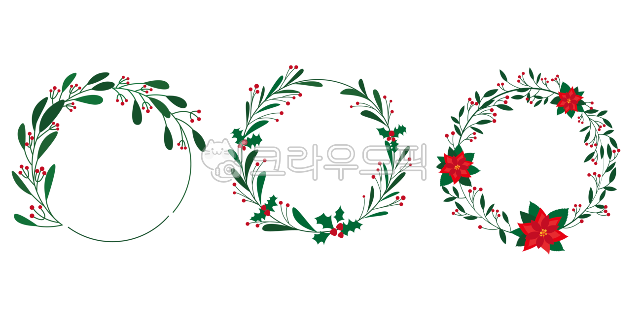 deco,Christmas,christmas decoration,pattern,winter,graphics,holiday,leaves,poinsettia,decoration,floral,winterberry,green,set,floraldesign,floral design,png,collection,christmas,wreath,round,lease,circle
