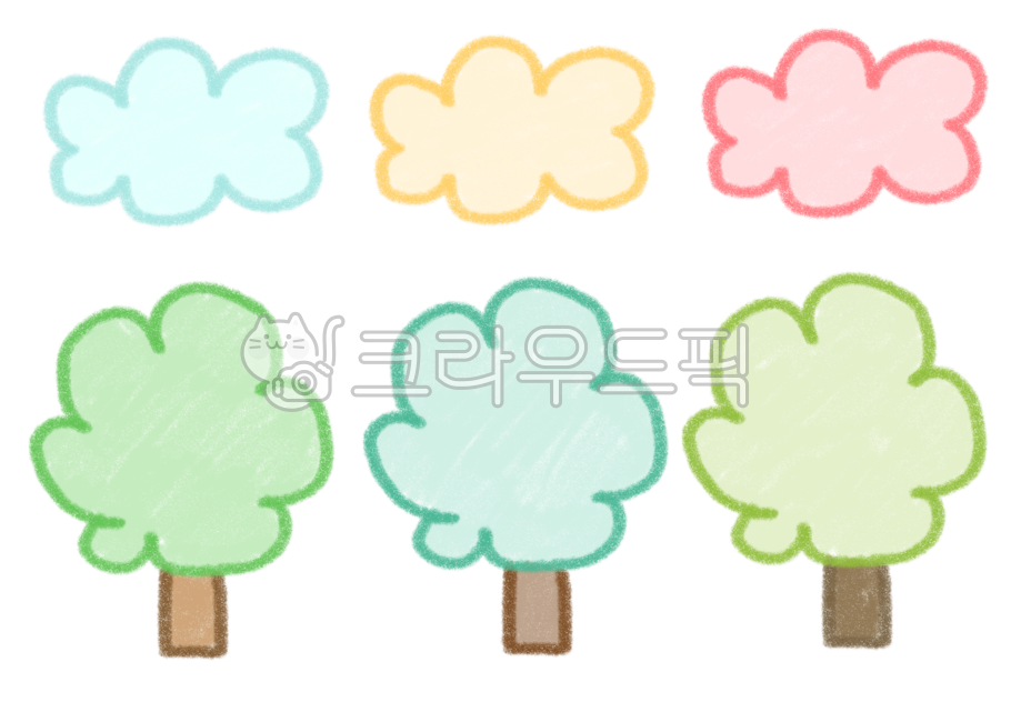 nature,adornment,tree,sticker,Good Note,cloud,cloud illustration,Dakku,note paper,Polkku Sticker,plant,tree illustration,illust