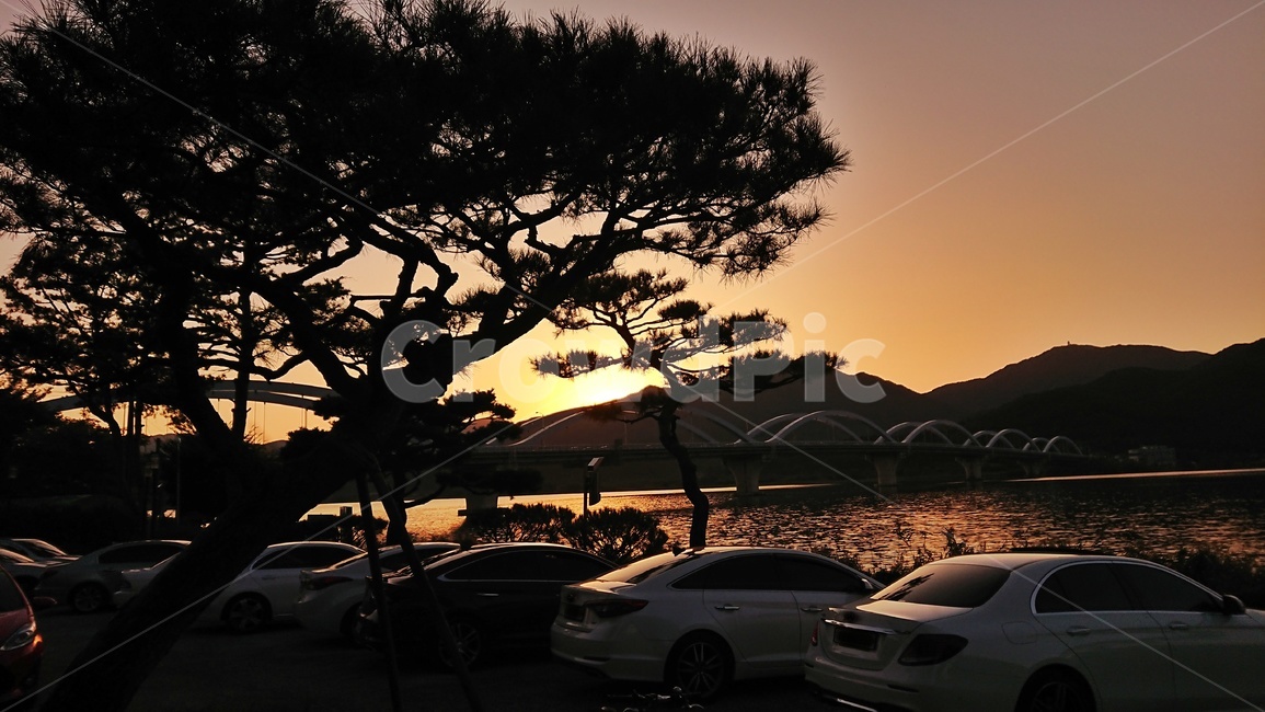 풍경,호수,lake,sunset,sky,tree,나무,해질녘