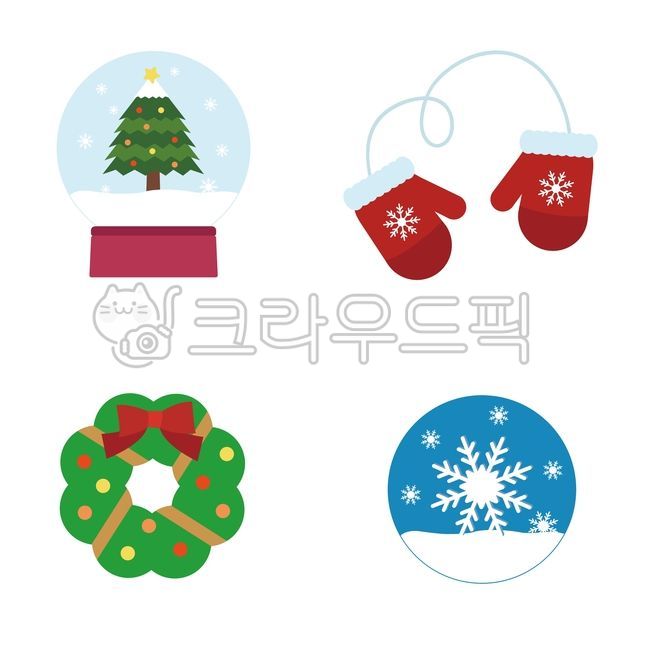 겨울,크리스마스,스노우볼,크리스마스트리,털장갑,눈꽃,크리스마스장식,크리스마스리스,눈,벙어리장갑,엄지장갑,트리,겨울,계절,winter,season,그래픽,일러스트레이션,graphic,illustration