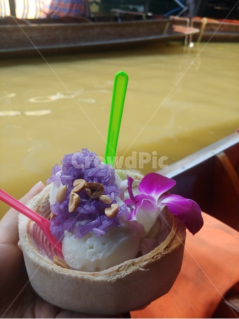 코코넛아이스크림,아이스크림,코코넛,보라색아이스크림,찹쌀아이스크림,꽃,디저트