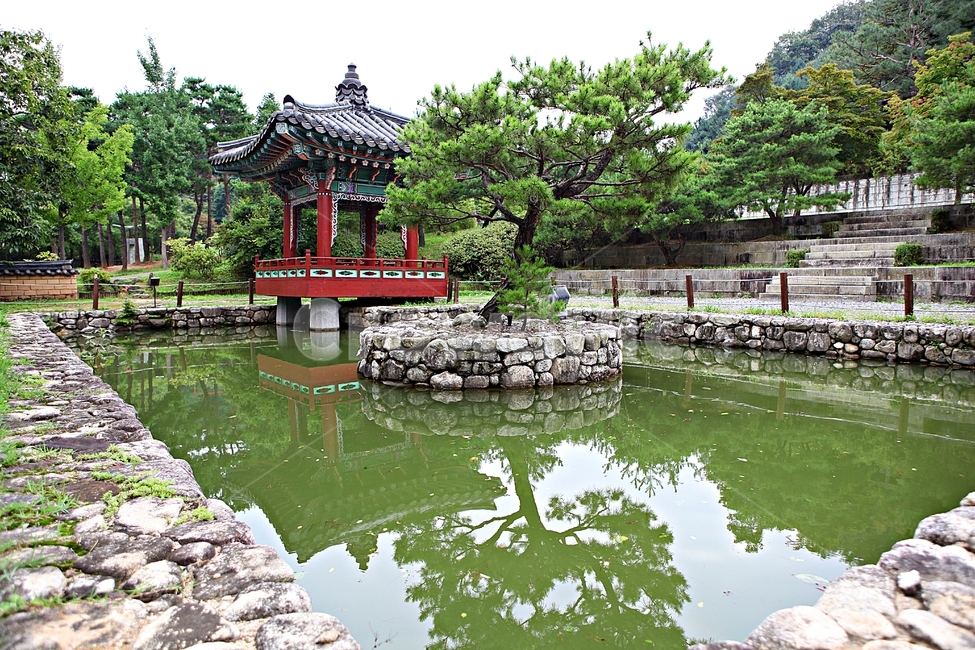 연지,연못,정자,정각,나무,물,풍경,자연,옛것,돌담,돌