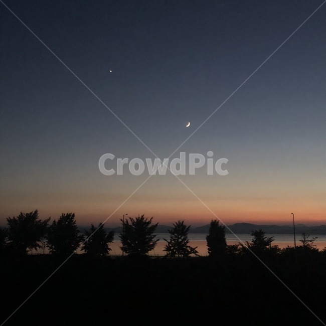 남양주,노을,강,하늘,맑음,달,별,자연,river,sunset,cloud,moon,star,nature,자연,풍경,nature,landscape,야경,밤,nightscape,night,outdoors,옥외