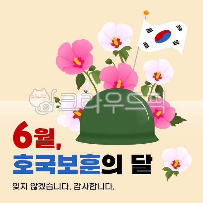 June,flag,day off,leaf,holiday,Memorial Day,flower,June 6th,Korean Flag,helmet,plant,Rose of Sharon,patriotism,illustration,vector,graphic