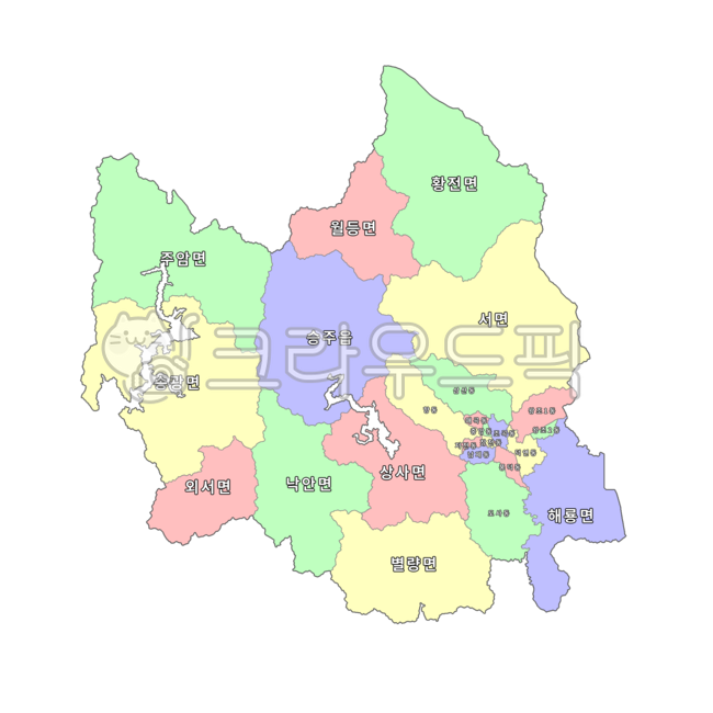 전라남도,전라도,전남,호남,순천시,순천,대한민국,우리나라,한국,행정구역,도,시,군,읍,면,동,지도,행정구역지도,4색지도,파란색,노란색,빨간색,초록색,map
